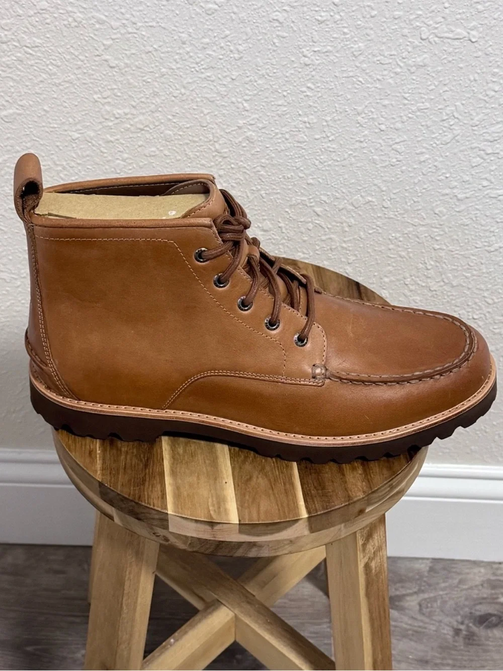 Sperry Newton Moc Toe Leather Boots Tan Bronzer Mens UK 11 